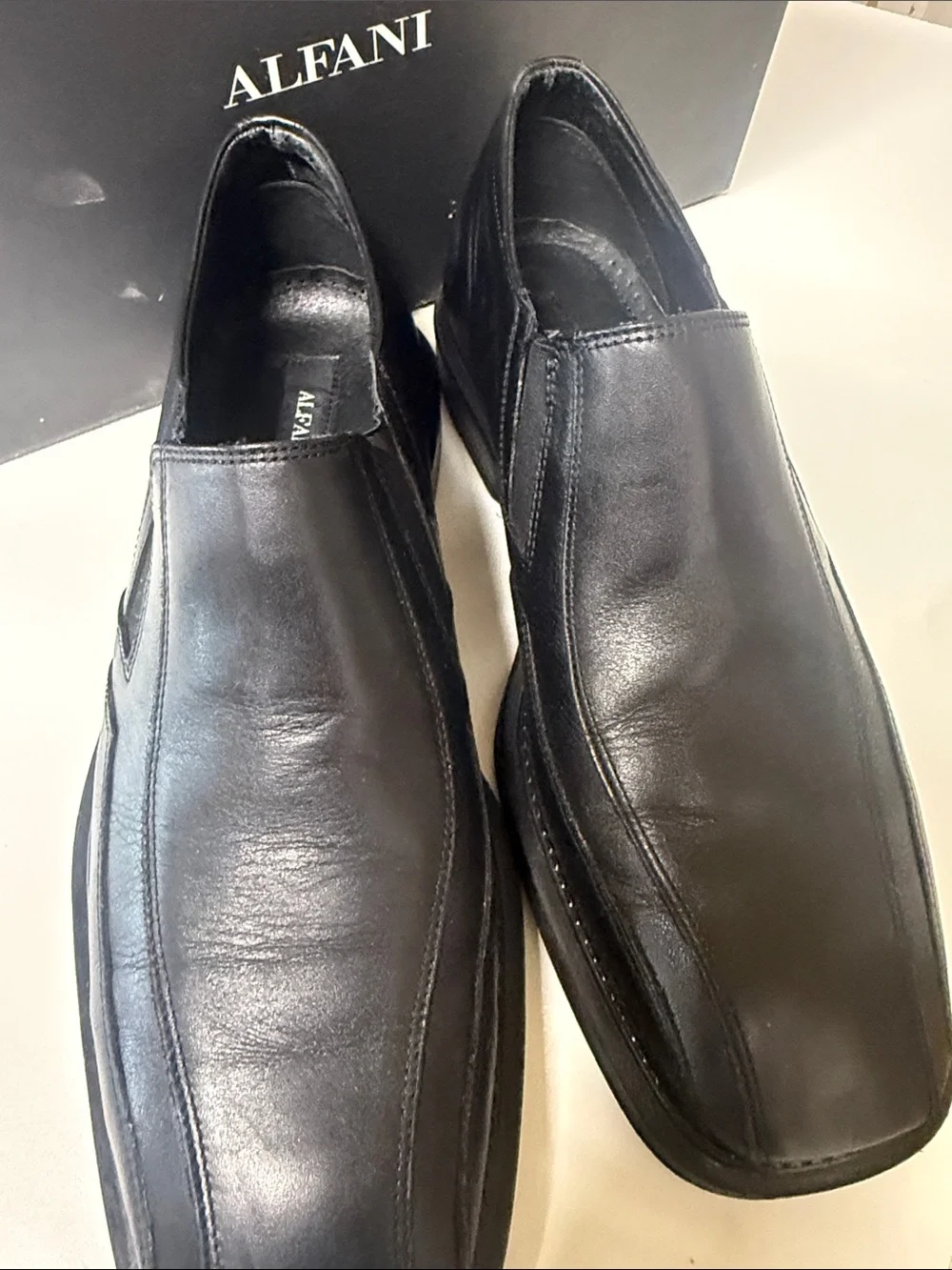 Alfani Black Leather Slip-On Loafers